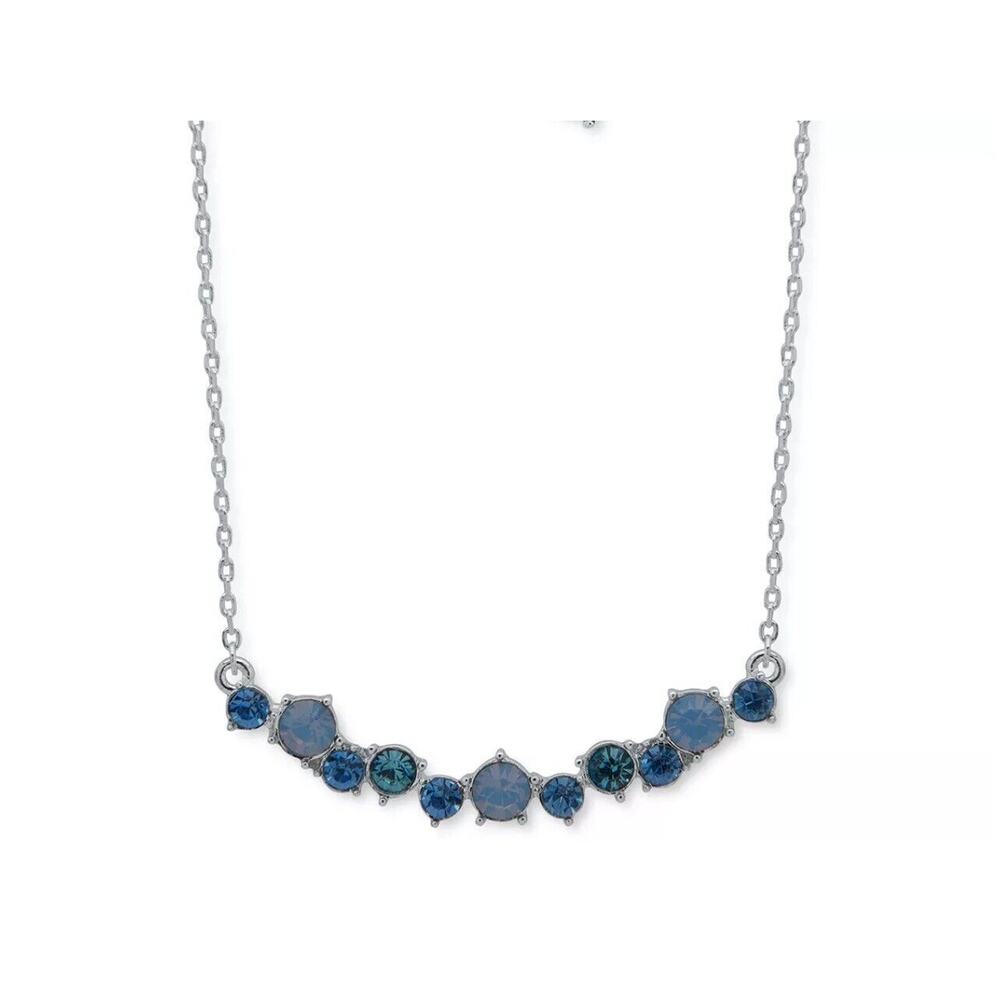 Anne Klein Silver Tone Crystal Necklace Earrings (2pc Set) Trendy Fashion Style - Picture 7 of 7